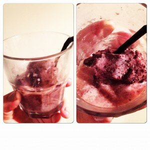 Chocolate cherry and red wine ice cream with port