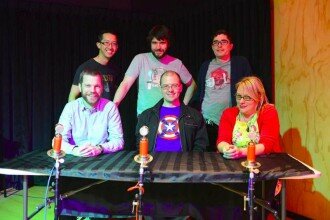 Front L-R - Host Brendon Bennetts with panellists Jeff Clark and Erin Harrington. Rear L-R - Panellists Centuri Chan, Ben Allan & Matt Powell